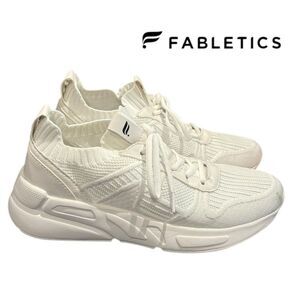 Fabletics The Everyday Sneaker II Women's White Knit Tennis Shoes 7